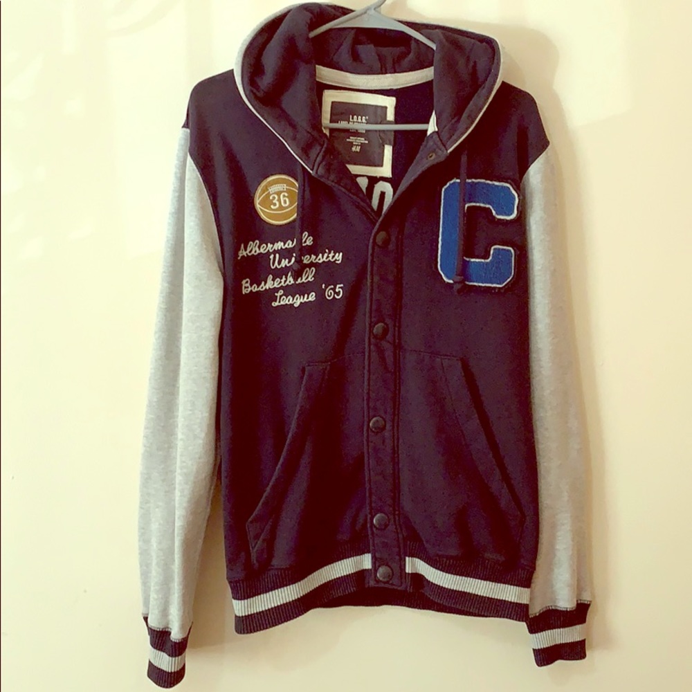 H&M Varsity Letterman Blue & Gray Men’s Jacket